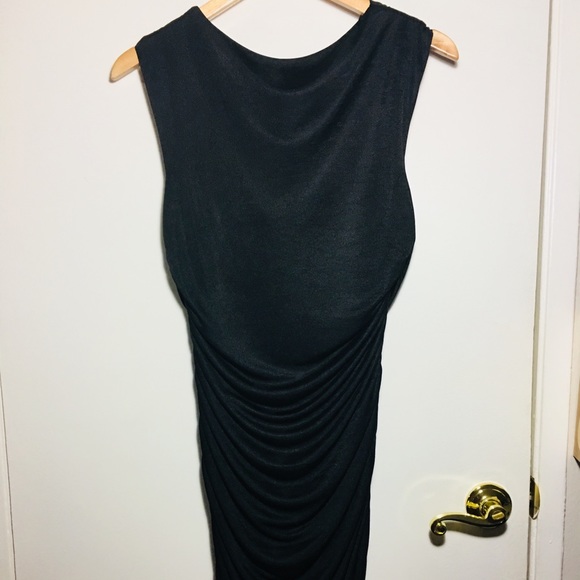 Ruched drape satin midi dress - Picture 3 of 4